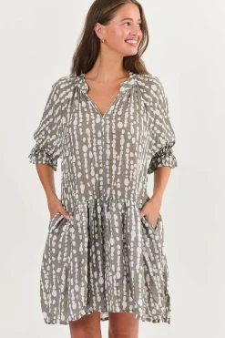 Namastai Shelly Cotton Dress - Caviar Pearl - N2 Online