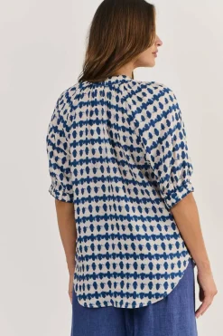 Naturals By O & J Siena Linen Top - Delta Blot - OJ47 Online