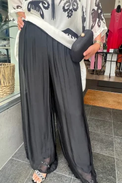 Cindy G Silk Viscose Pants - Black - CG17 Clearance