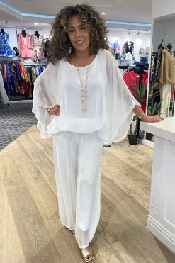 Cindy G Silk Viscose Pants - White - CG17 Best