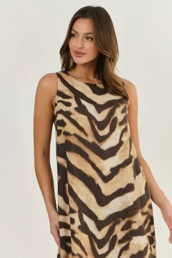 Naturals By O & J Sleeves Linen Dress - Wildcat - OJ21 Outlet