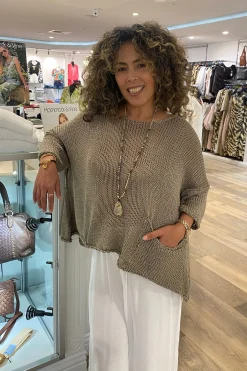 Cindy G Sofia Pocket Knit - Fawn - CG20 Clearance