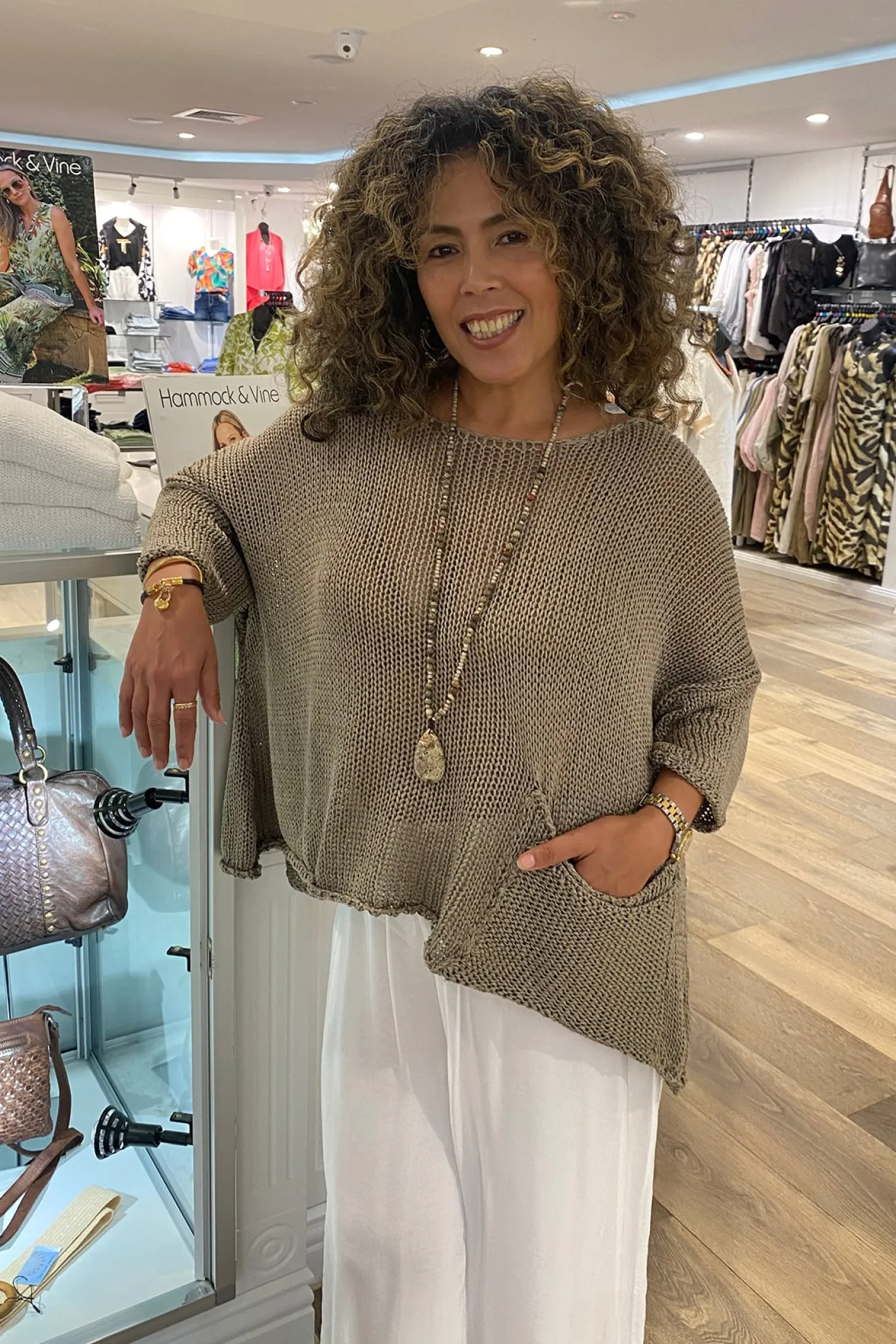 Cindy G Sofia Pocket Knit - Fawn - CG20 Clearance