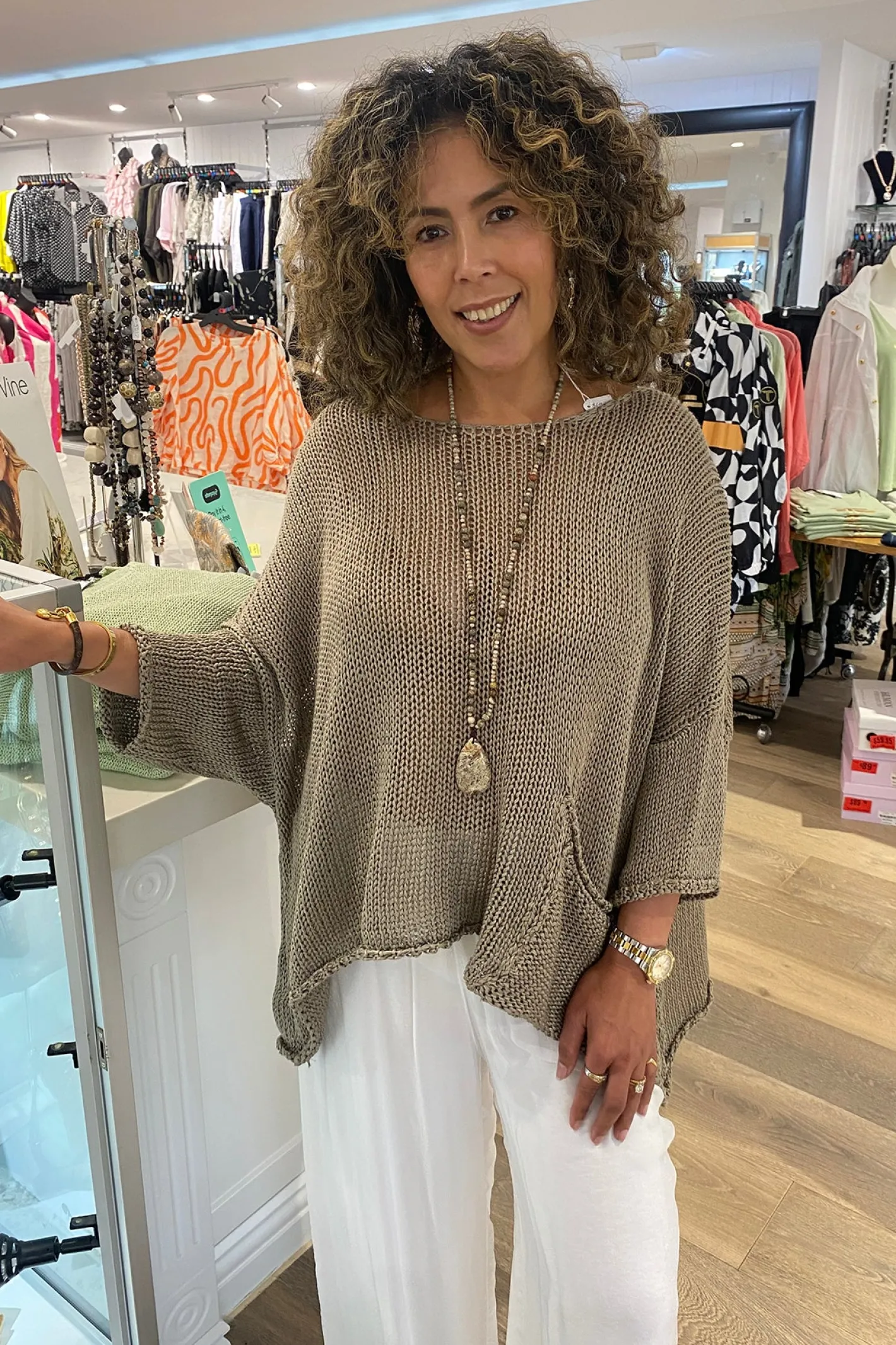 Cindy G Sofia Pocket Knit - Fawn - CG20 Clearance