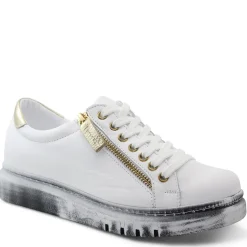 Rilassare Tatter Leather Sneaker - White/Gold - RS3