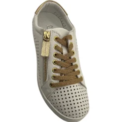 Rilassare Temple Sneaker| White & Gold | RS31 Sale