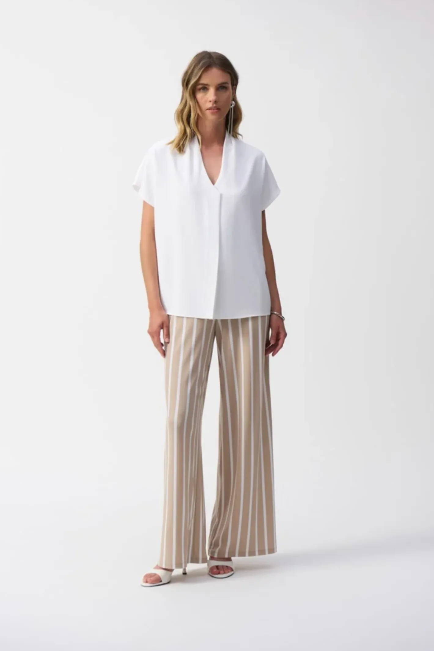 Joseph Ribkoff Textured Straight Top - White - JR66 Outlet