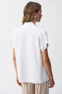 Joseph Ribkoff Textured Straight Top - White - JR66 Outlet