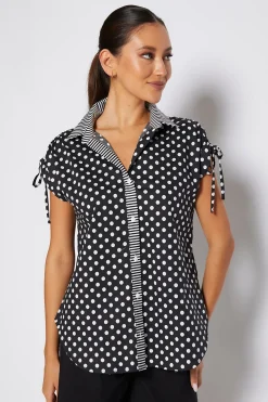 Philosophy Tie Combo Blouse - Black - PH1 Sale