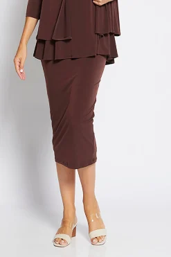 Philosophy Tina Midi Skirt - Chocolate - PH42 Discount