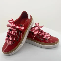 Django & Juliette Torayne Red & White Sneaker - DJ40 Clearance