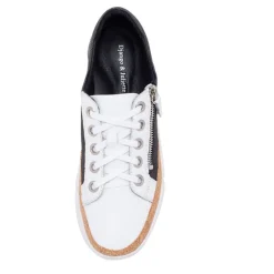 Django & Juliette Torry White And Black Lace Up Flats - DJ39 Discount