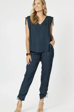 Hammock & Vine Traveller Luxe Side tie Pant - Navy - HV3 Online