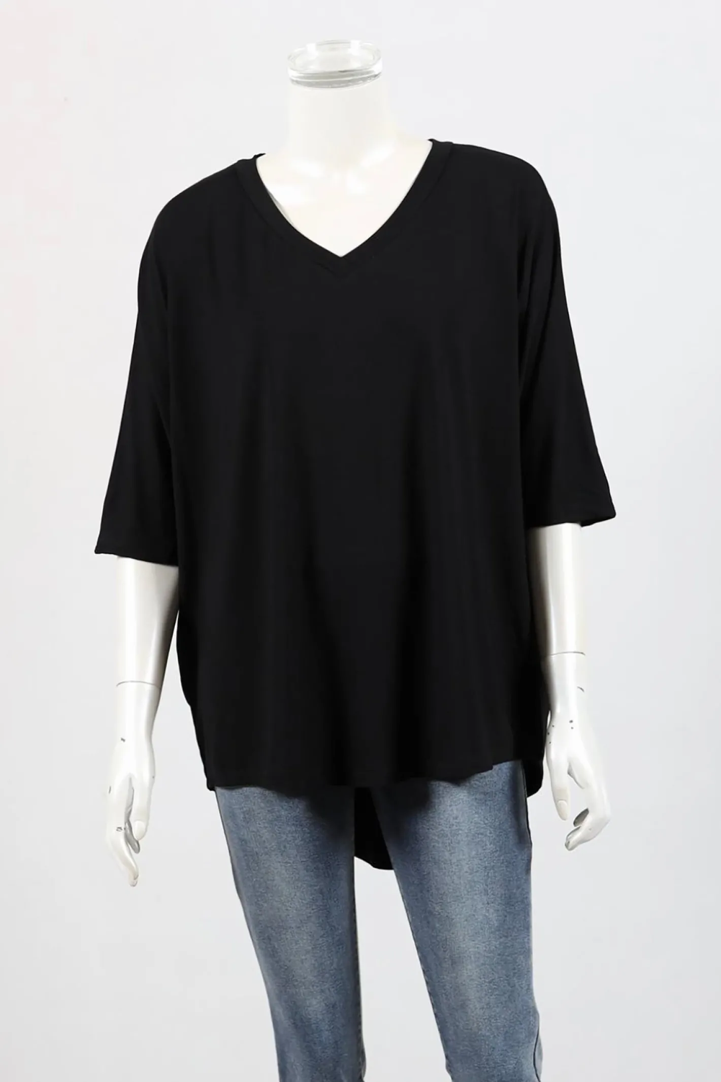 Bamboo V Neck Relaxed Top - BO4 Hot