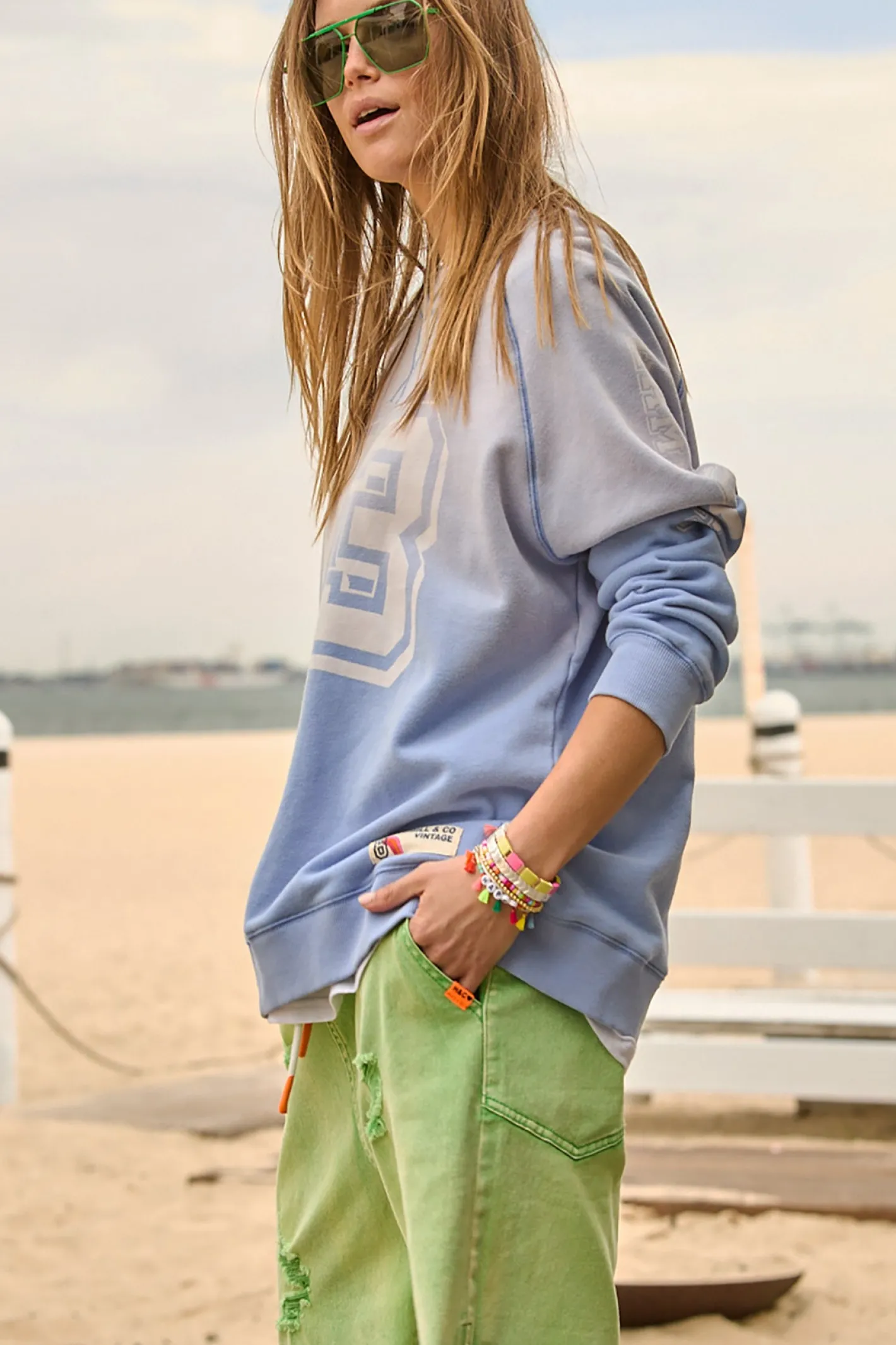 Hammill + Co Vintage Sun Fade Sweat - Blue - HC19 Best