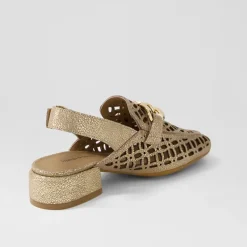 Django & Juliette Vooper Flats - Gold Crackle - DJ29 Best
