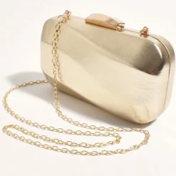 Adorne Wavy Structured Metallic Clutch - Gold - AD12 Online