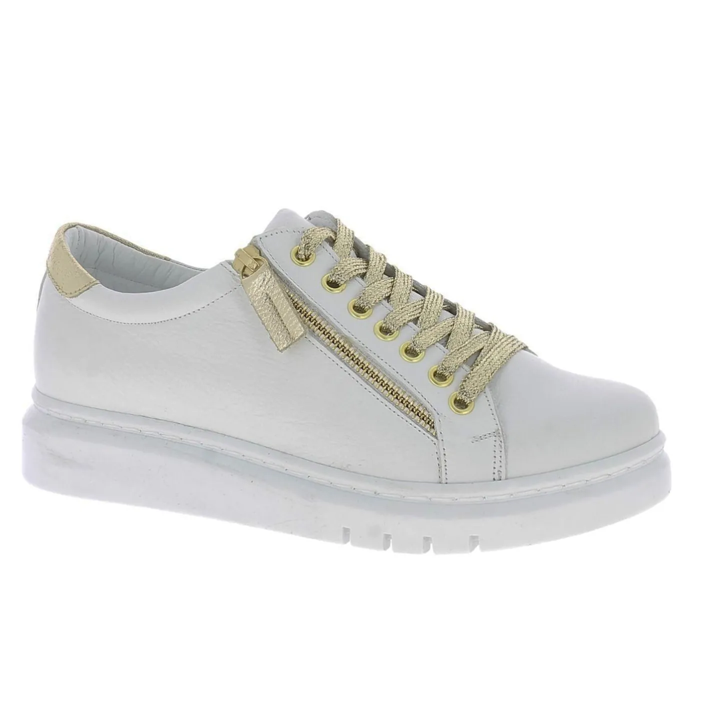 Rilassare White/Gold Tatter Fresh Sneaker - RS3 Outlet
