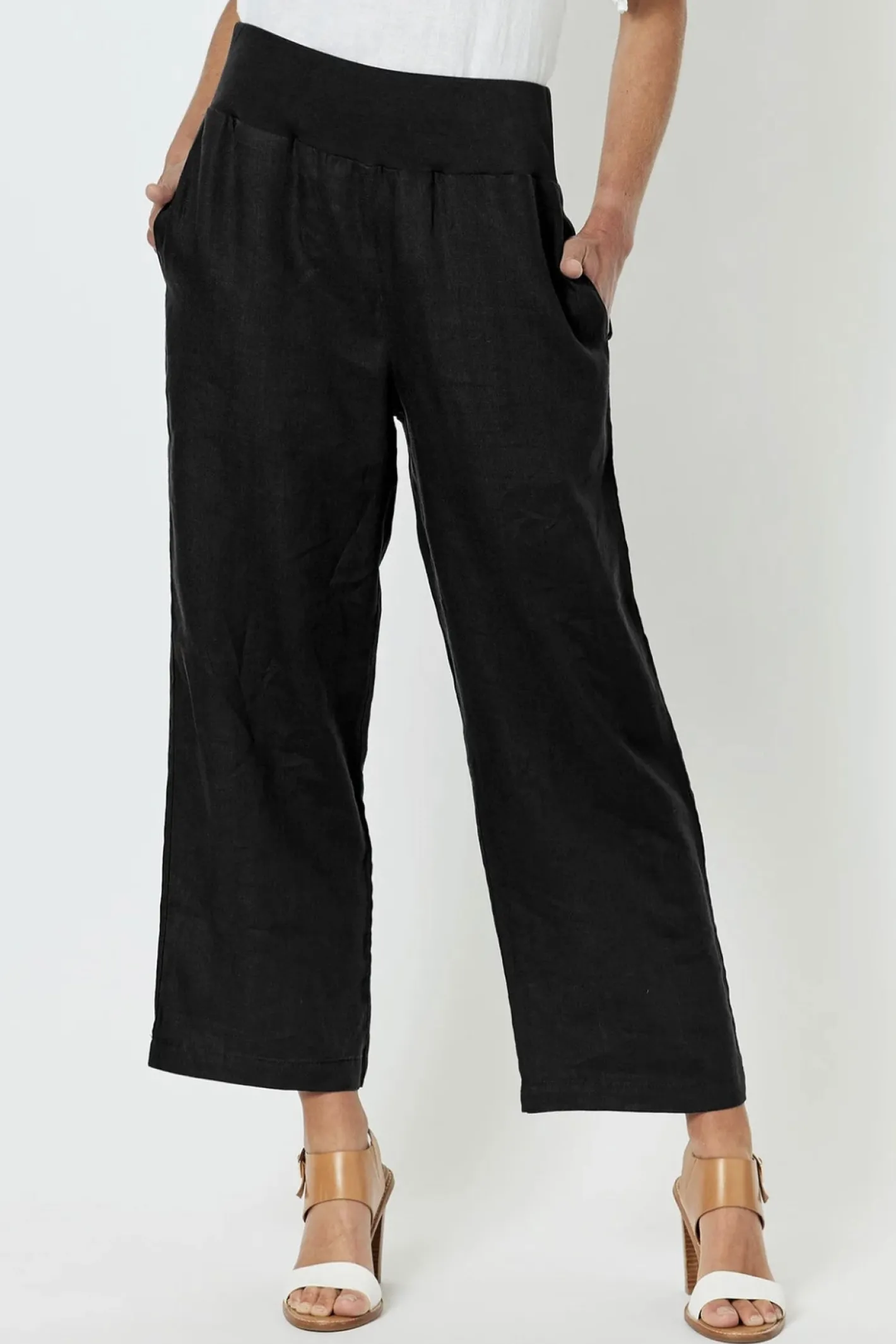 Gordon smith Wide Leg Linen Pant - Black - GS1 New