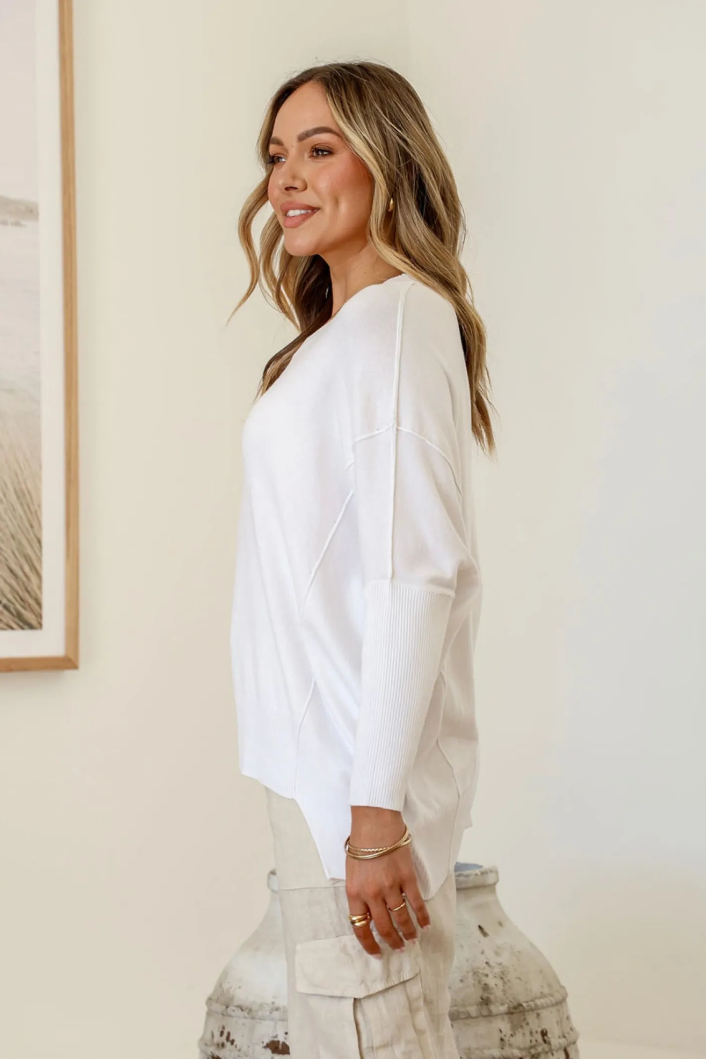 Silence & Noise Willow Jumper - White - SN6 Discount