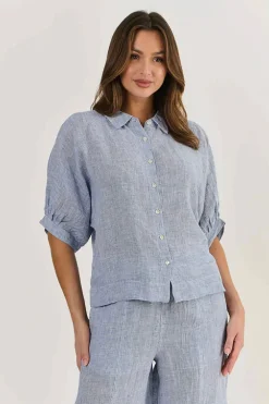 Naturals By O & J Winona Linen Top - Delta Gauze - OJ20