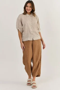 Naturals By O & J Winona Linen Top - Ginger Slice - OJ20 Best