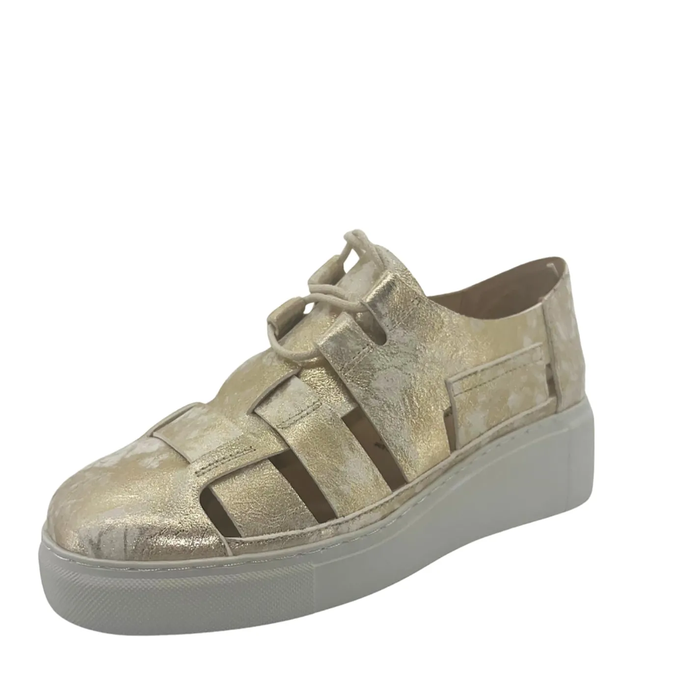 Django & Juliette Yao Metallic Sneaker - Washed Gold - DJ13 Discount