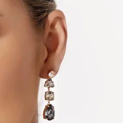 Adorne Zahra Statement Drop Earrings - Smoke/Multi - AD2 Discount